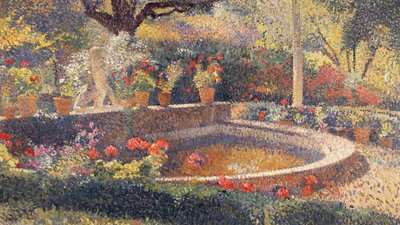The Central Pond at the Marquayrol Park (olja på duk) av Henri Martin