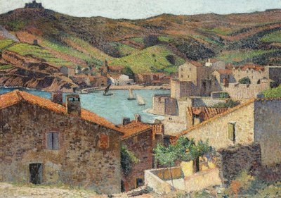 Byn Collioure med utsikt över hamnen, av Henri Martin