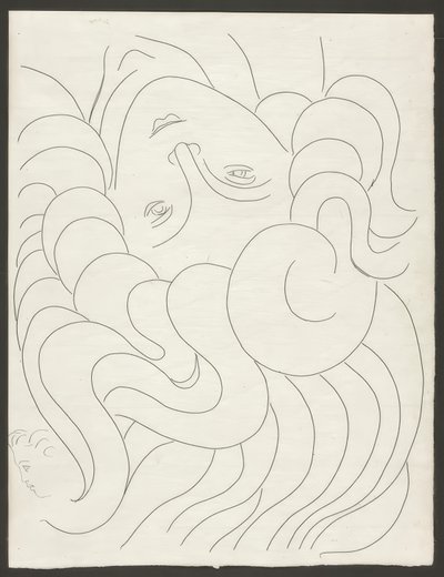 Några sonetter: "Med sina rena naglar ...", plansch 25 från Poesies de Mallarmé av Henri Matisse