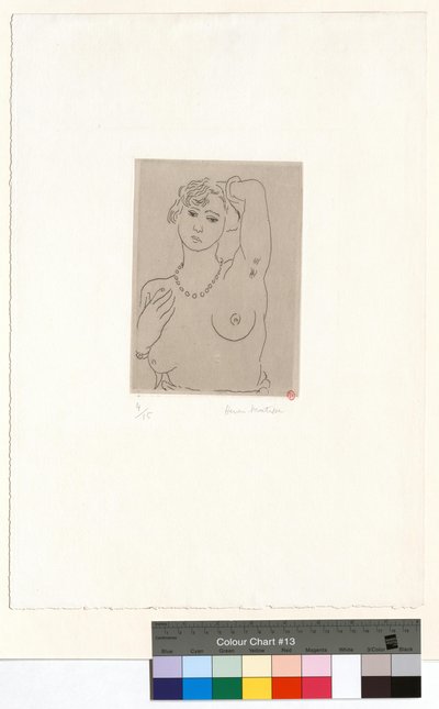 Byst av en kvinna med halsband och armband av Henri Matisse