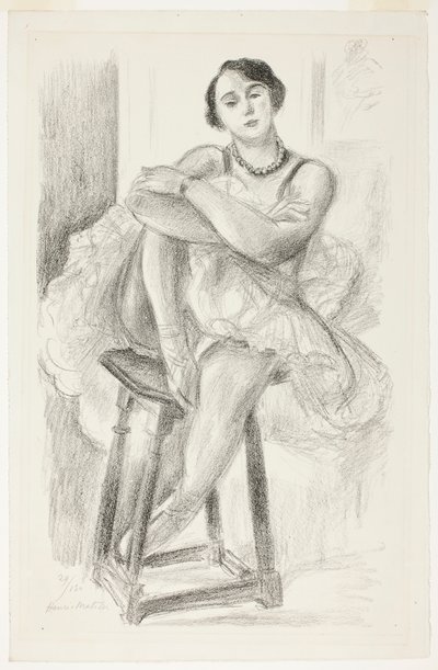 Dansös sittande på en pall, ur Tio dansöser av Henri Matisse