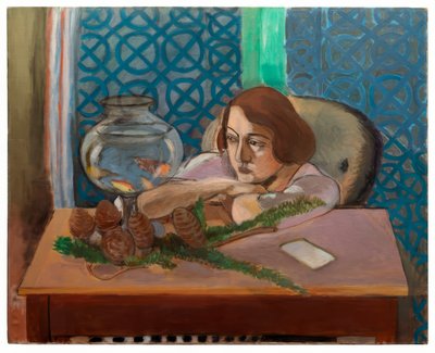 Kvinna framför ett akvarium av Henri Matisse