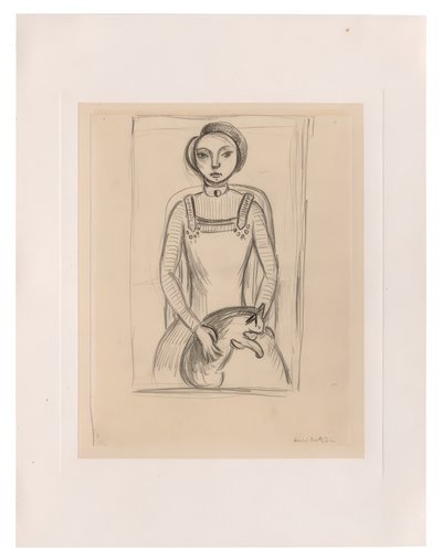Flicka med katt av Henri Matisse
