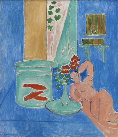 Guldfisk och skulptur av Henri Matisse