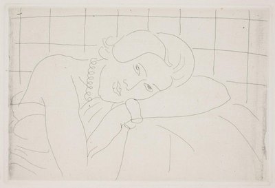 Kvinna som vilar huvudet mot armen. Halvfigur av Henri Matisse