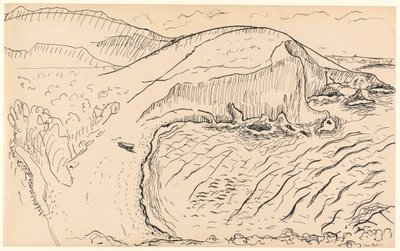Landskap (penna  bläck på papper) av Henri Matisse