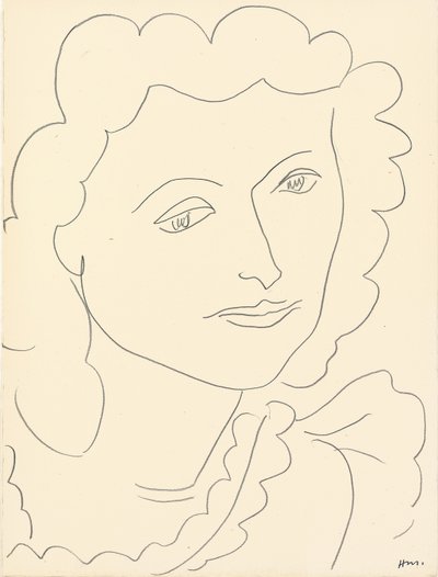Stort huvud (Lucienne) (blyerts på papper) av Henri Matisse