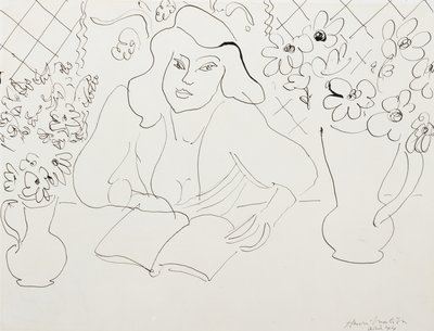 Modell med bok av Henri Matisse