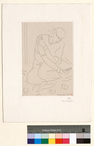 Hukande naken, hand på axeln av Henri Matisse