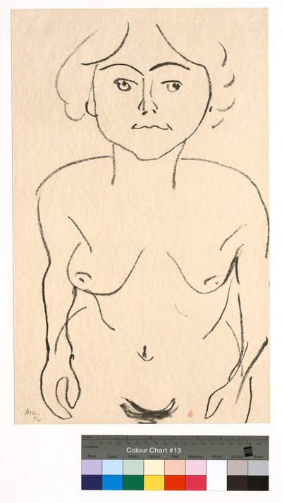 Nakenstudie framifrån, sedd uppifrån av Henri Matisse