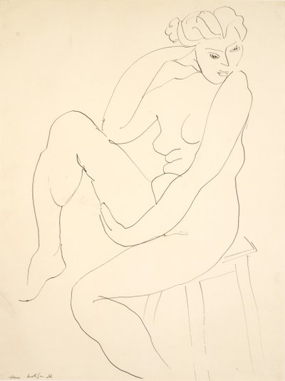 Naken person sittande på en pall av Henri Matisse
