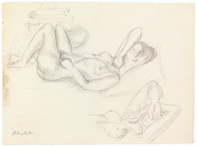 Nakenstudie, täckt ansikte av Henri Matisse