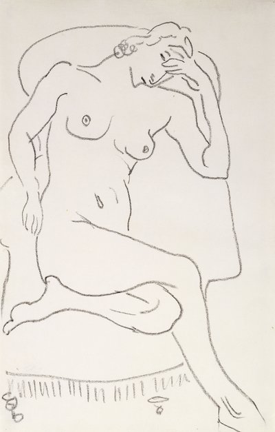 Naken kvinna i en fåtölj, ca 1922-24 (blyerts på papper) av Henri Matisse