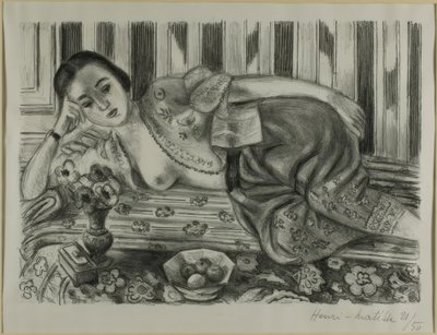 Odalisque i röd satin Pantaloons av Henri Matisse