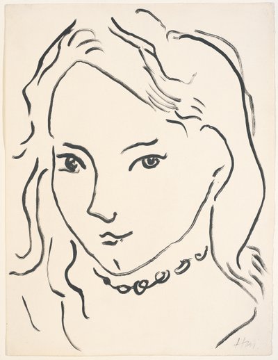 Porträtt av Marguerite, ca 1906-1907 (pensel och tusch på papper) av Henri Matisse