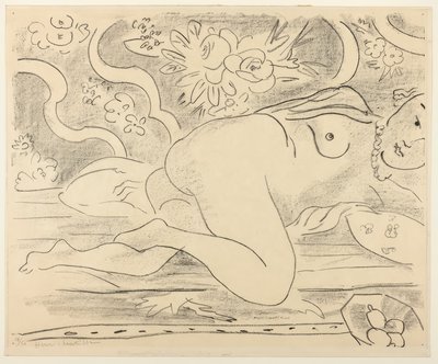 Liggande naken med fruktskål av Henri Matisse