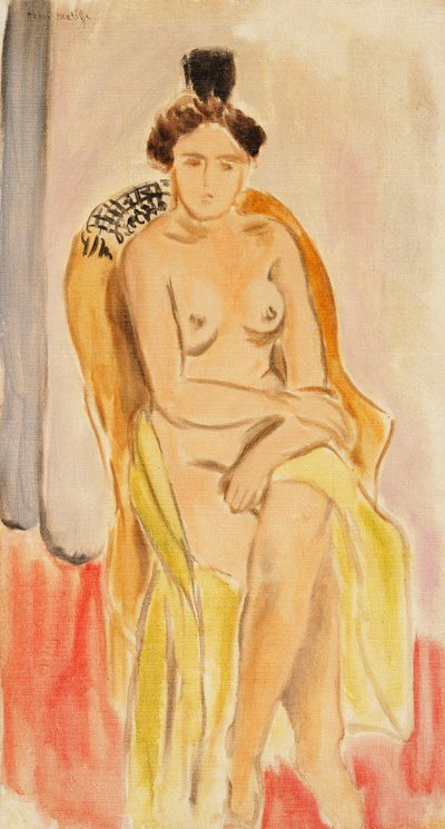 Sittande kvinnlig nakenbild, ca 1919-1921 (olja på duk) av Henri Matisse