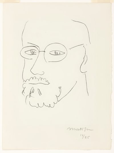 Självporträtt, tre fjärdedels vy av Henri Matisse