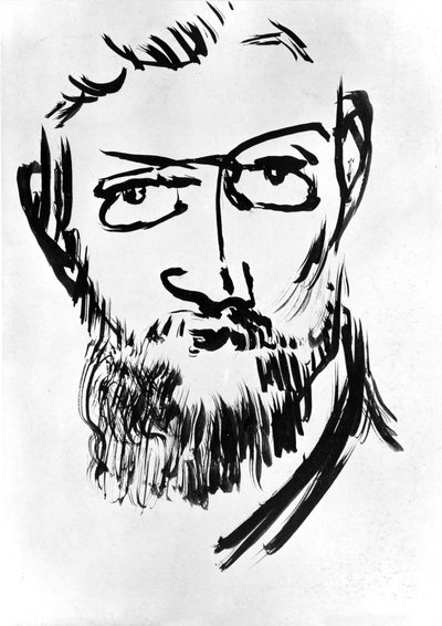 Självporträtt av Henri Matisse (1869-1954) ca 1900 (teckning) av Henri Matisse