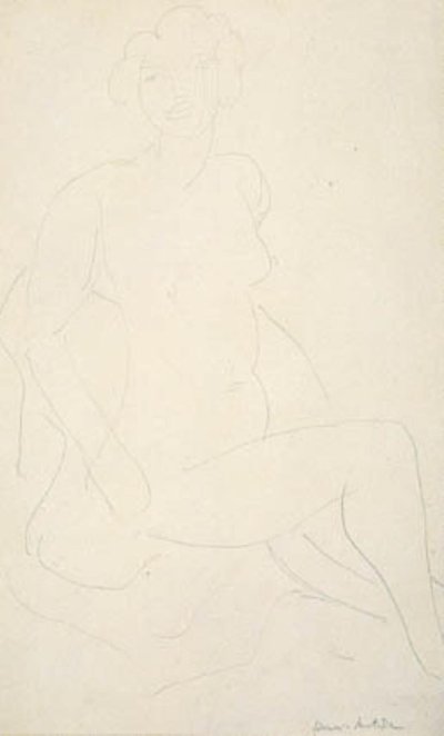 Sittande kvinnlig modell, vänd åt höger av Henri Matisse