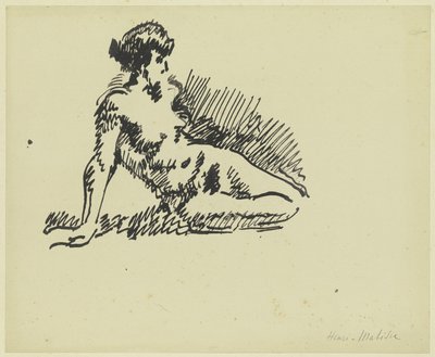 Sittande kvinnlig nakenstudie av Henri Matisse
