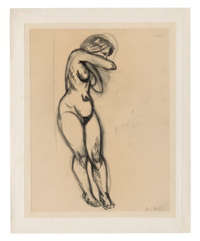 Stående kvinnlig nakenbild, vrider sig mot ryggen av Henri Matisse
