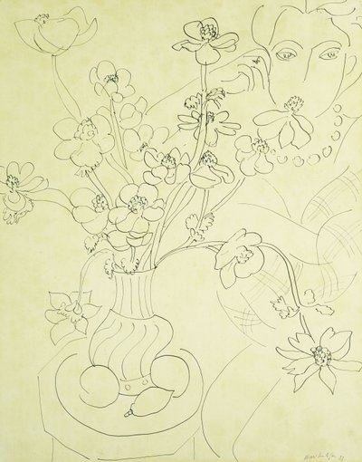 Studie till Anemoner och kvinna, Harmoni i blått av Henri Matisse