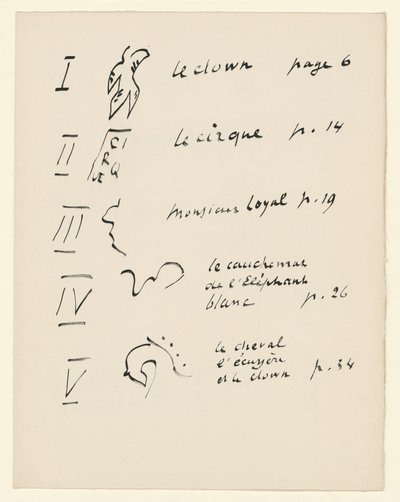 Bildtabell 1. Ur ”Jazz”. S. 149 av Henri Matisse