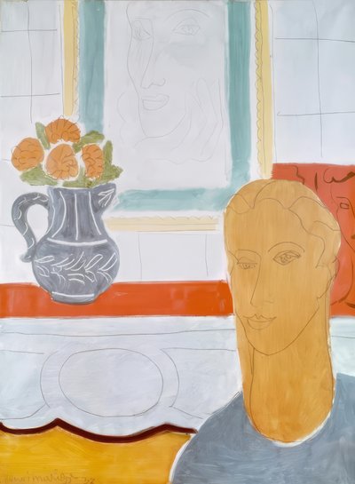 Ockerfärgat huvud av Henri Matisse