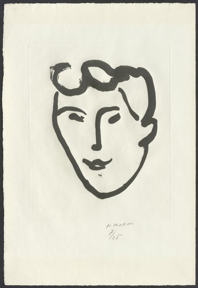 Kvinnans ansikte [Mask med rullar] av Henri Matisse