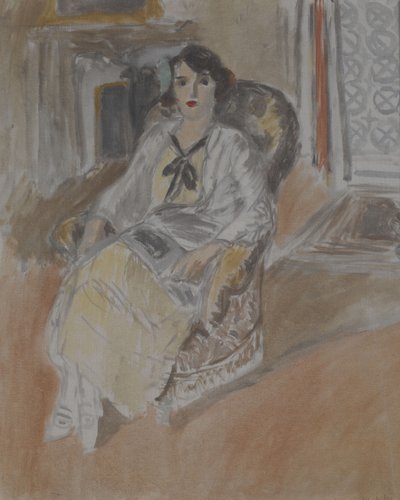 Kvinna sittande i en fåtölj, ca 1922 (olja på duk) av Henri Matisse