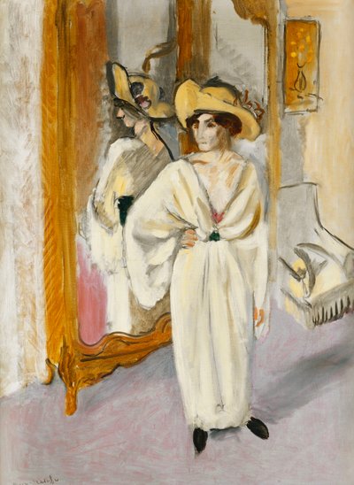 Kvinna i vitt, ca 1918-19 (olja på duk) av Henri Matisse