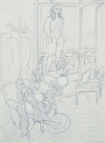 Kvinna i en interiör; Hotel Regina, Cimiez, Nice av Henri Matisse