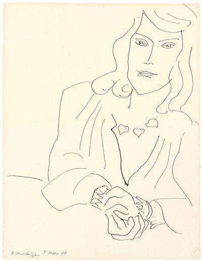 Kvinnohuvud med halsband av Henri Matisse
