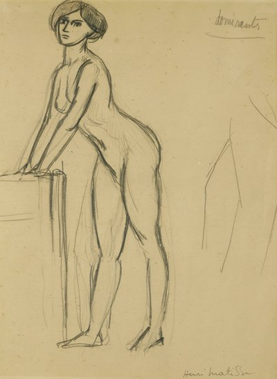 Ung flicka stående, ca 1908-10 (blyerts på papper) av Henri Matisse