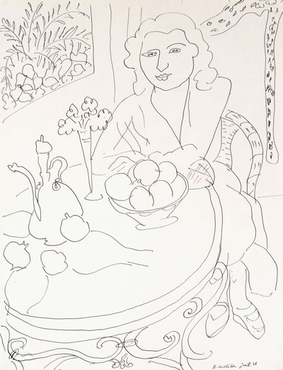 Ung kvinna vid bordet av Henri Matisse