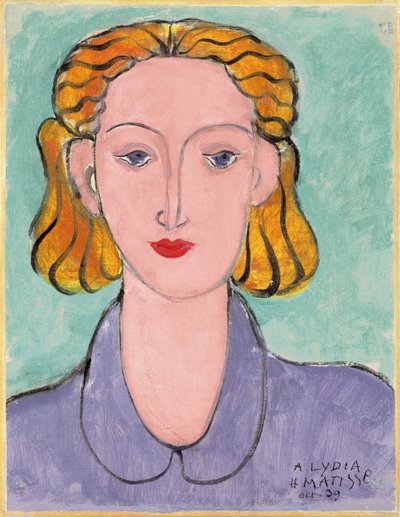 Ung kvinna i blå blus (porträtt av L.N. Delektorskaya) av Henri Matisse