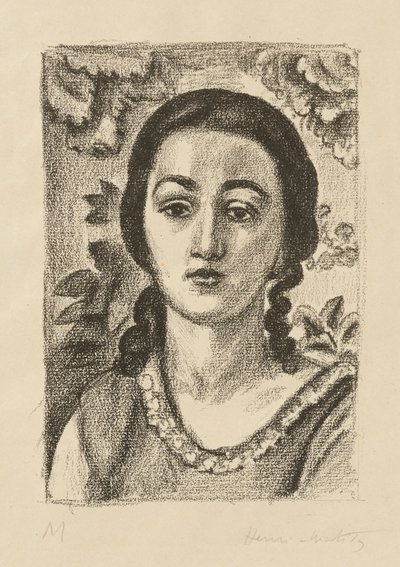 Ung kvinna med bruna lockar av Henri Matisse