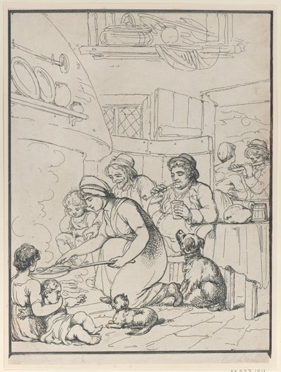 Stugbor, med eldstad, 1799. av Henri Merke