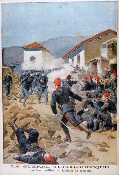 Slaget vid Meluna, grekisk-turkiska kriget, 1897 av Henri Meyer