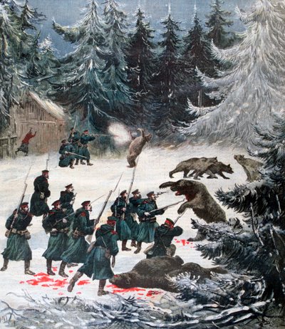 Björnattack, Ryssland, 1892 av Henri Meyer