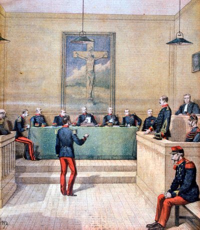 Kapten Dreyfus inför krigsrätten 1894 av Henri Meyer