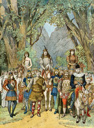 Truppen på varietéteatern i Paris,1895 (Illustration) av Henri Meyer