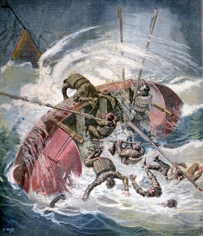 Räddning från ett skeppsvrak i en storm utanför Les Sables-dOlonne, Frankrike, 1891 av Henri Meyer