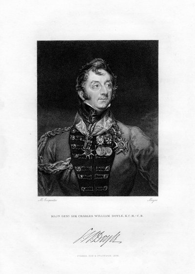 Sir Charles William Doyle, brittisk general, 1829 av Henri Meyer
