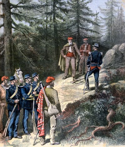 The Corsican Bandit, Jacques Bellacoscia, Överlämnande till polisen, 1892 av Henri Meyer