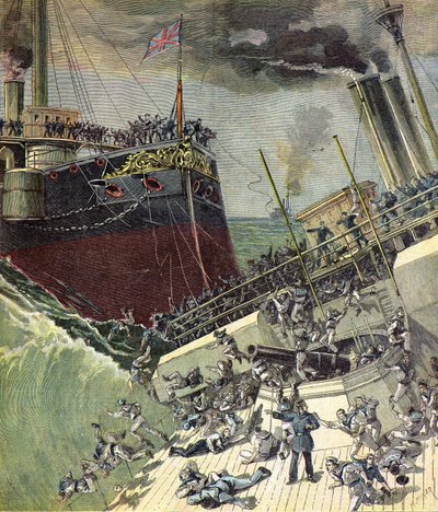 Det engelska fartyget HMS Camperdown av Henri Meyer