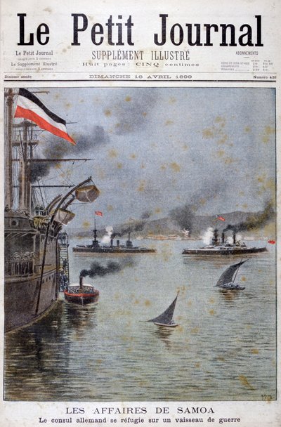 Den tyske konsuln söker skydd på ett tyskt krigsfartyg, 1899 av Henri Meyer