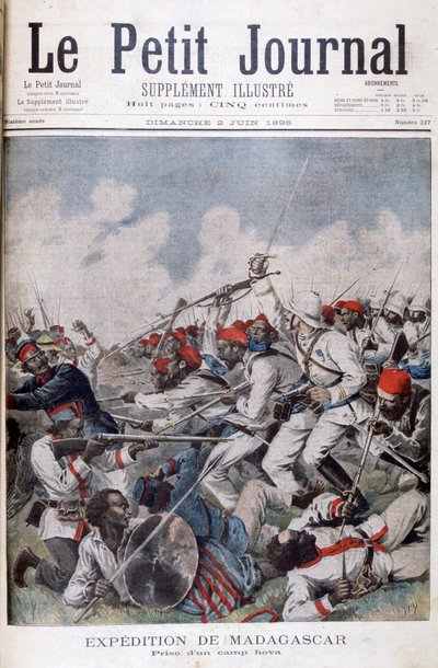 Infångandet av ett Hova-läger, Madagaskar, 1895 av Henri Meyer