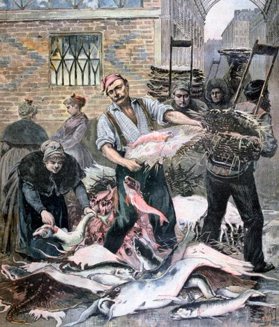 Fiskmarknaden, Paris, 1893 av Henri Meyer